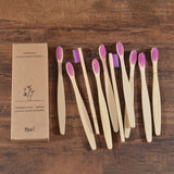 10 stk. Bambus Tandbørster "My Bamboo Toothbrushes"